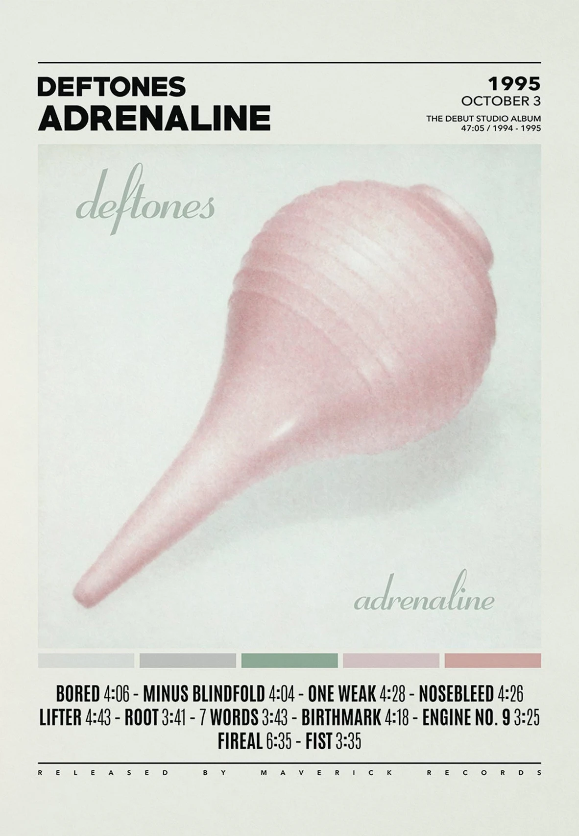Plakat Deftones - okładka albumu Granatowy