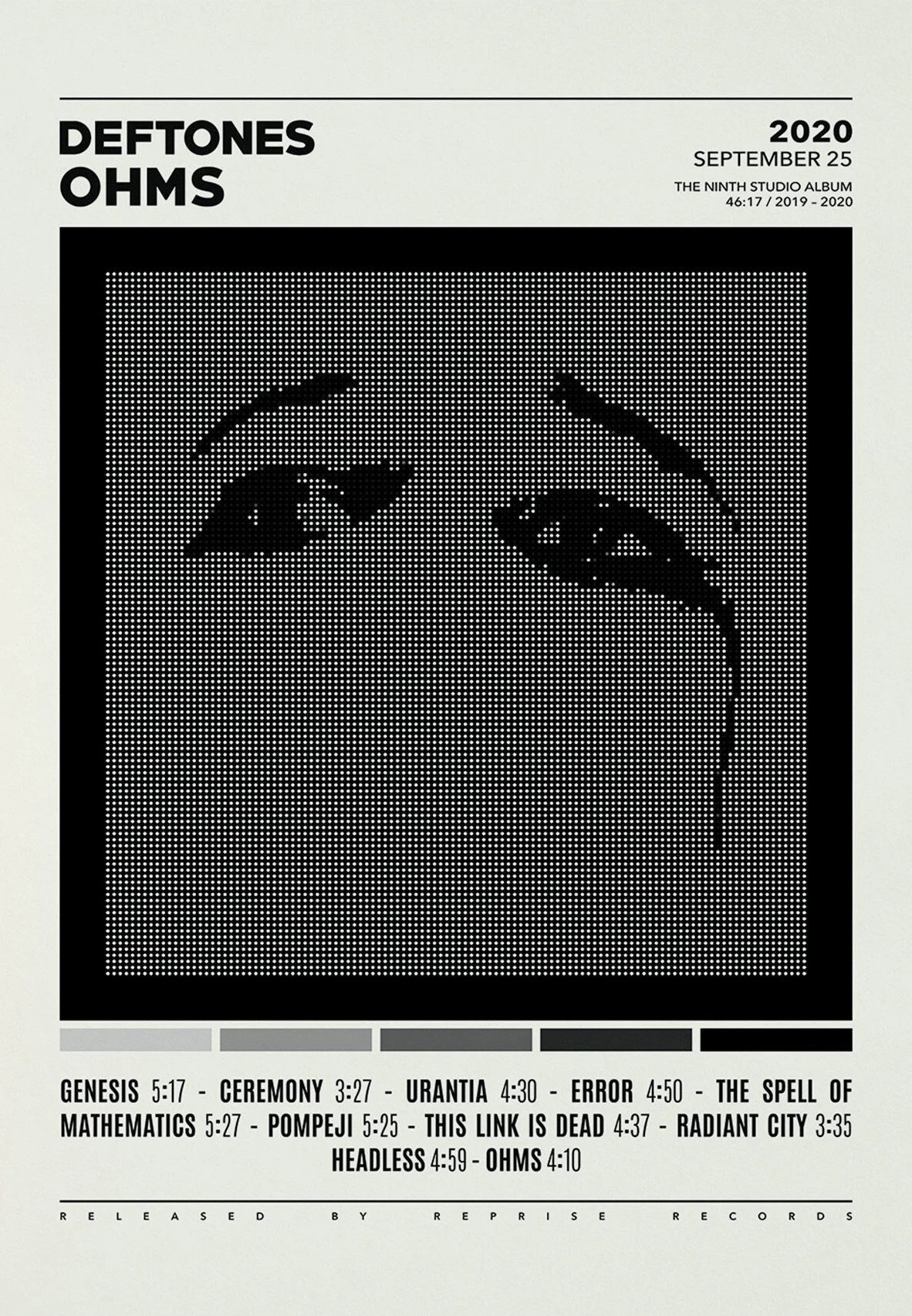 Plakat Deftones - okładka albumu Jasnoszary
