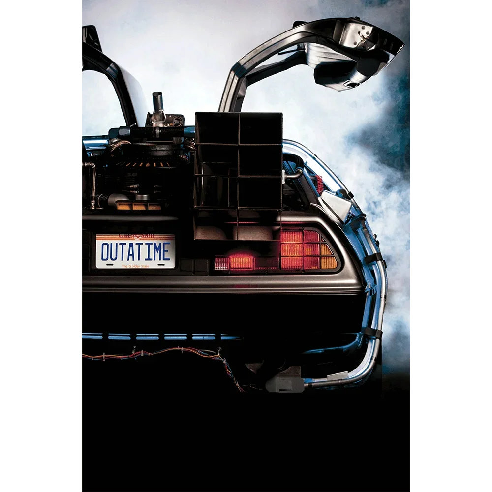 DeLorean Powrót do przyszłości - plakat filmowy minimalistyczny As the picture show