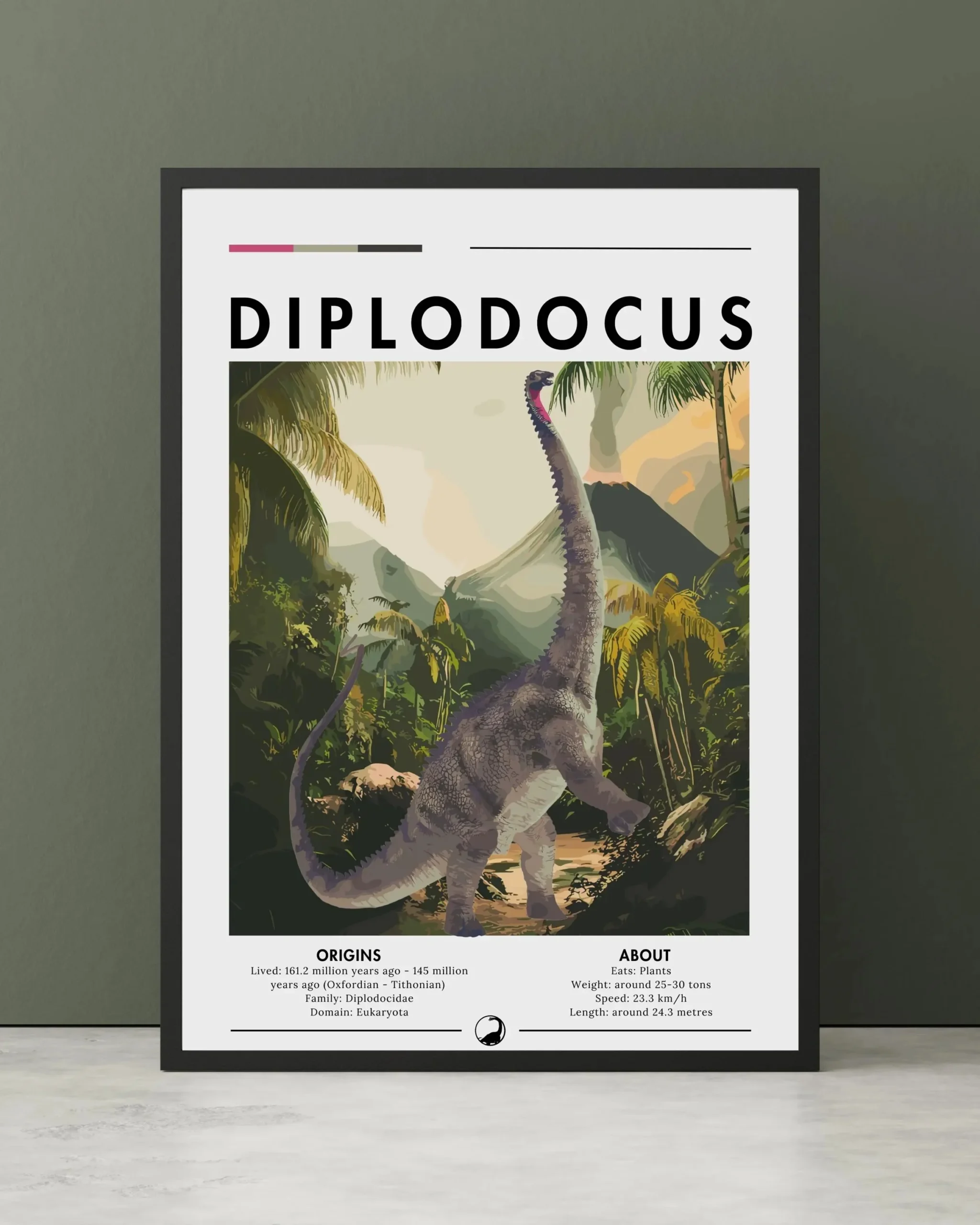 Plakat dinozaur Spinozaur i Karnotaur Granatowy