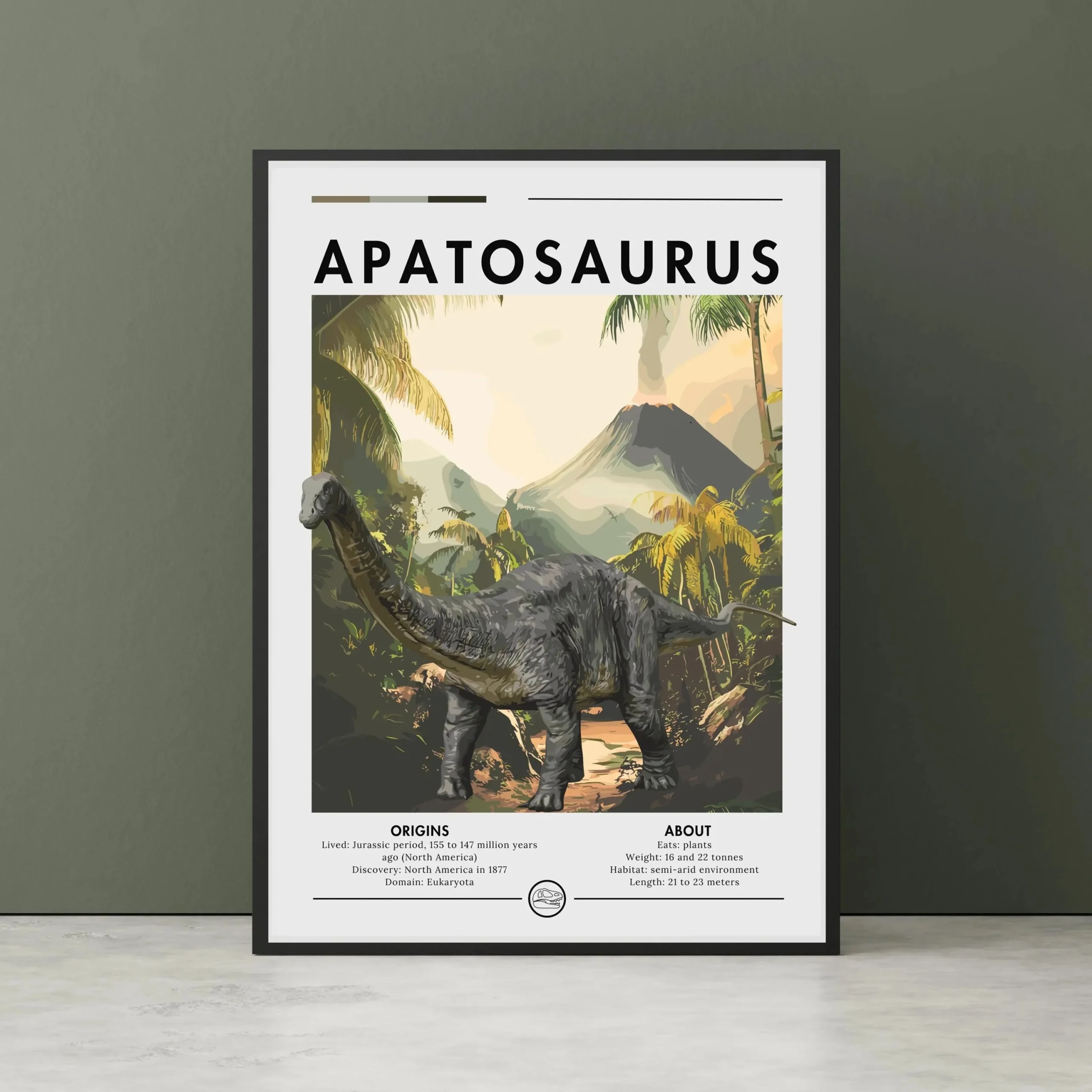 Plakat dinozaur Spinozaur i Karnotaur Jasnoszary