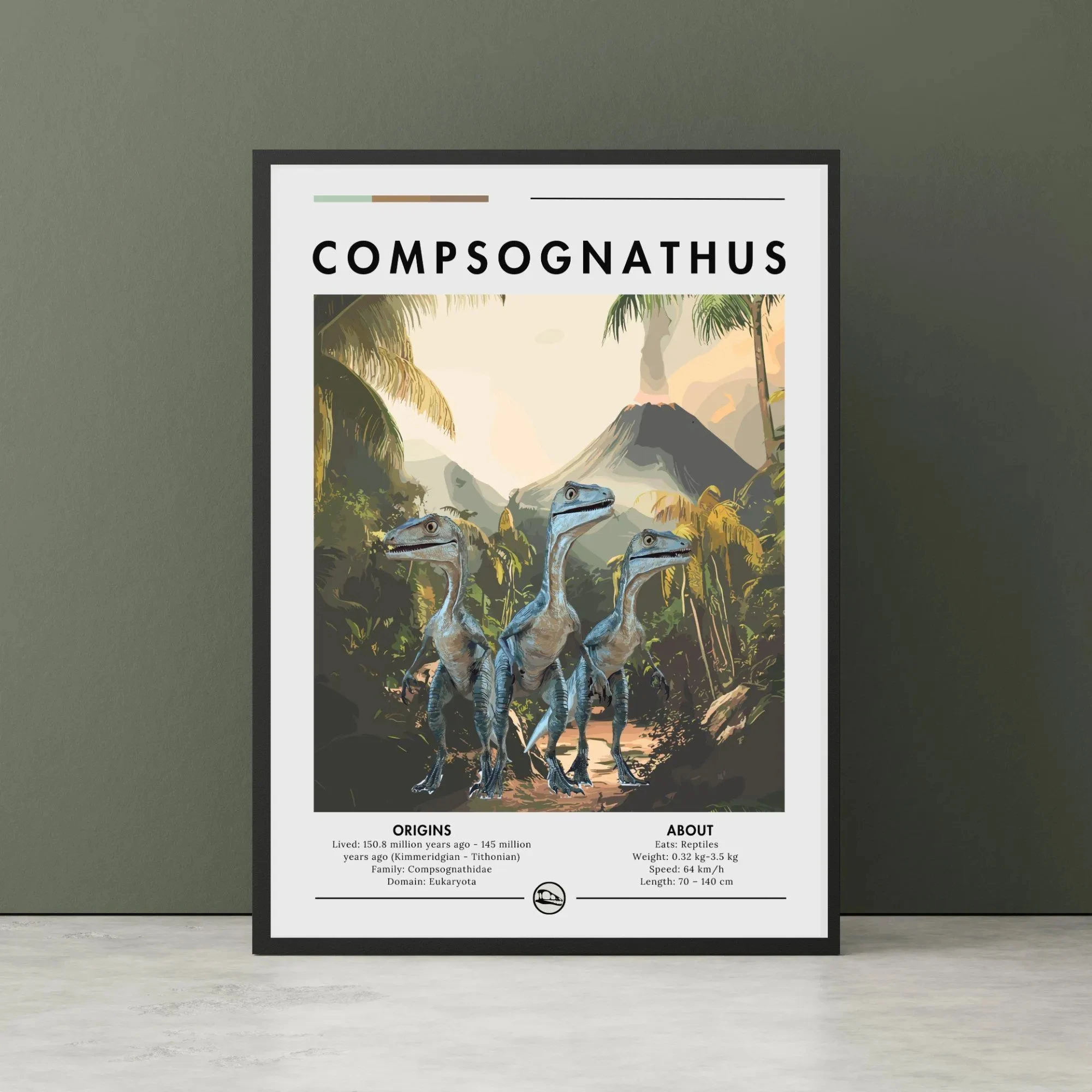 Plakat dinozaur Spinozaur i Karnotaur Jasnozielony
