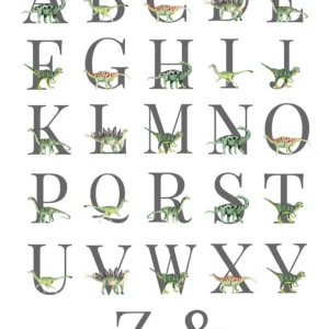 Plakat dinozaur dla dzieci - tyranozaur Burgundia