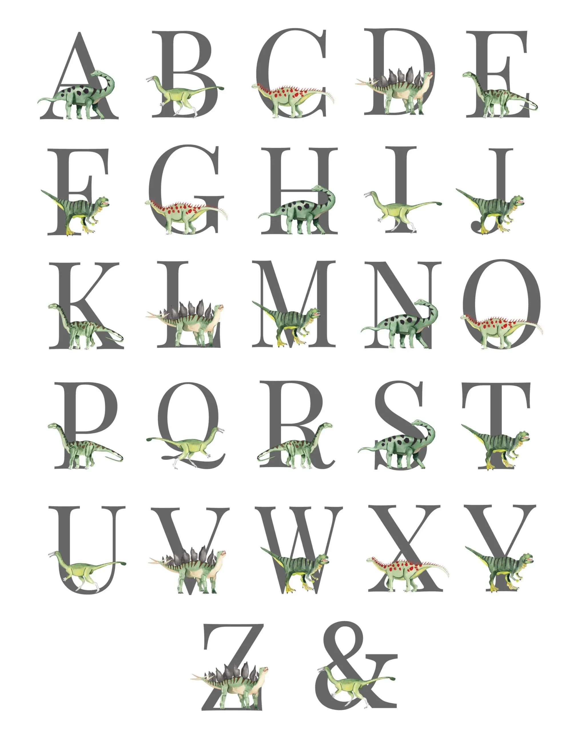 Plakat dinozaur dla dzieci - tyranozaur Burgundia