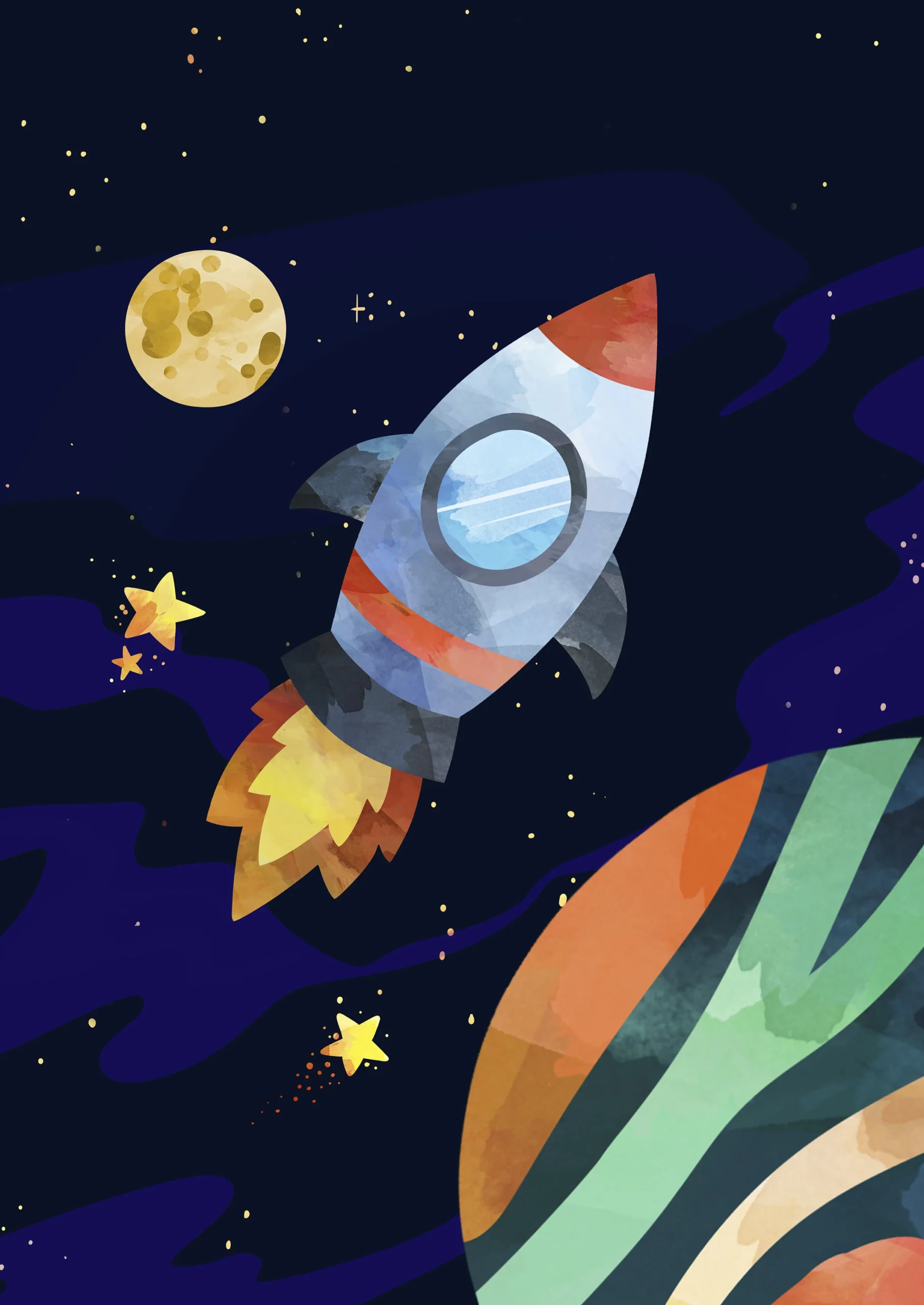 Kosmiczne dinozaury i astronauci - plakat dla dzieci Wzór 5