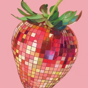 Disco ball z pomarańczą – retro Brązowy