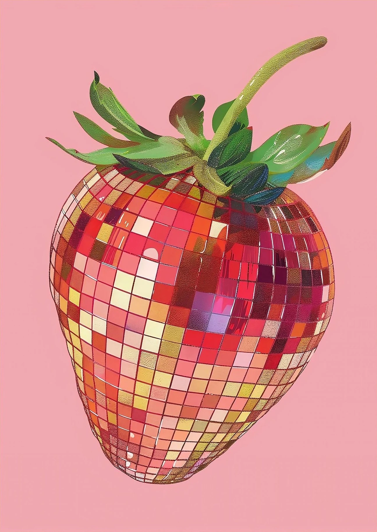 Disco ball z pomarańczą – retro Brązowy