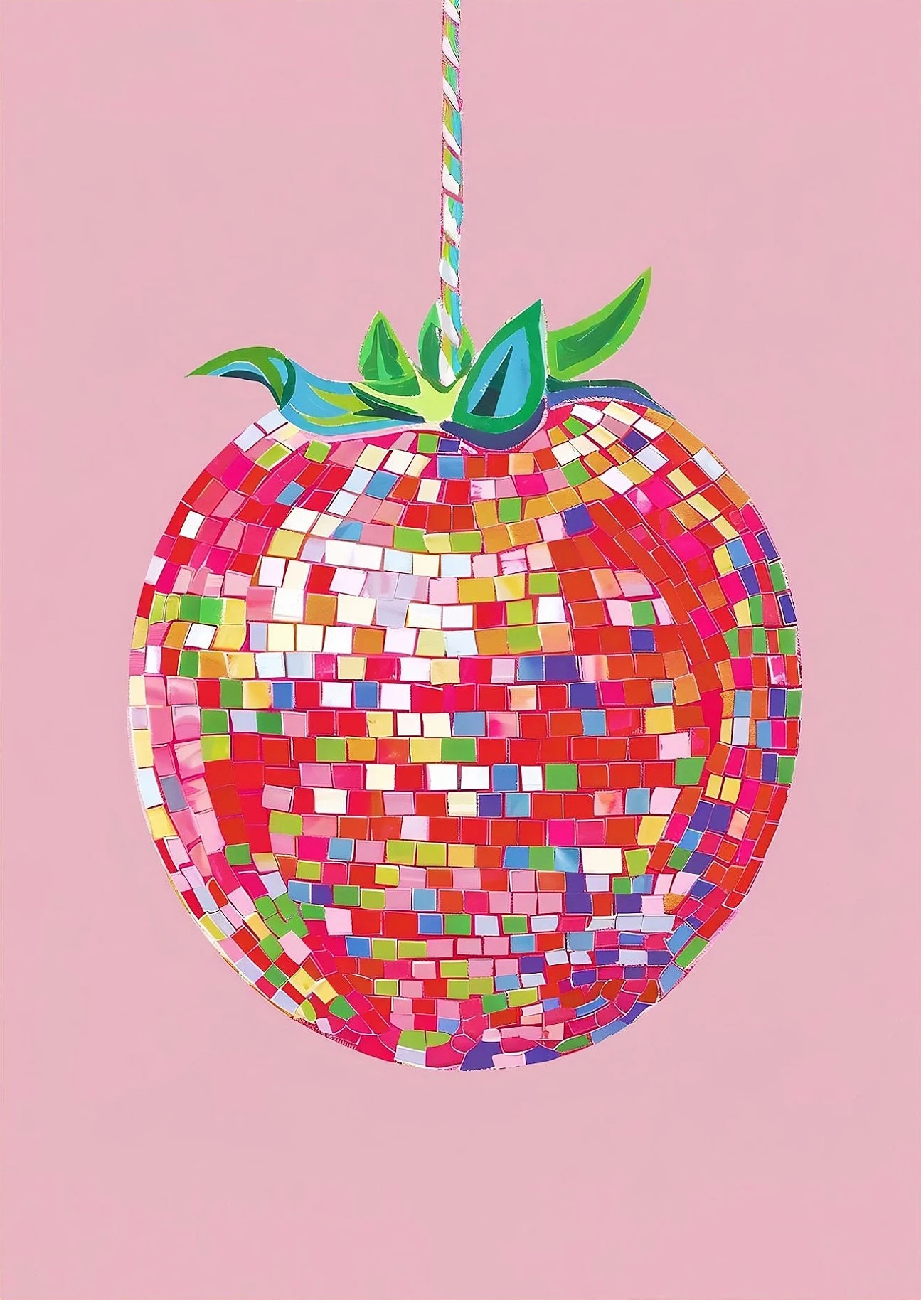 Disco ball z pomarańczą – retro Czarny