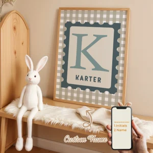 Plakat dla dziecka z imieniem - kreskówkowe paski Wzór 1