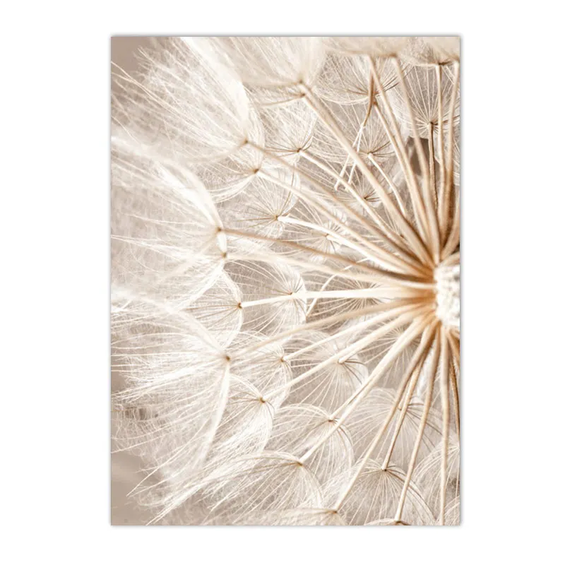 Plakat z dmuchawcami w stylu boho śliwka