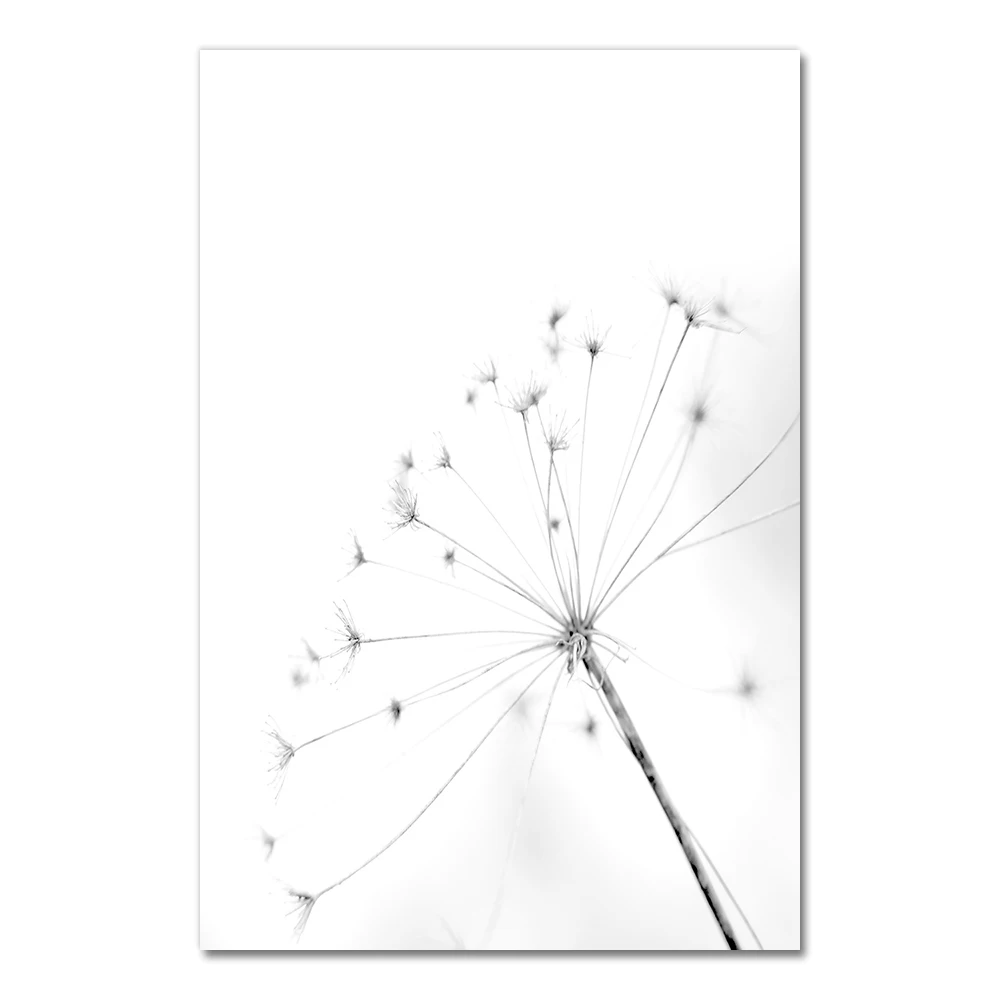Czarno-biały plakat z dmuchawcem Fioletowy/фиолетовый
