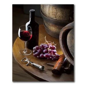 Plakat do kuchni - wino, winogrona i piwo Wzór 1