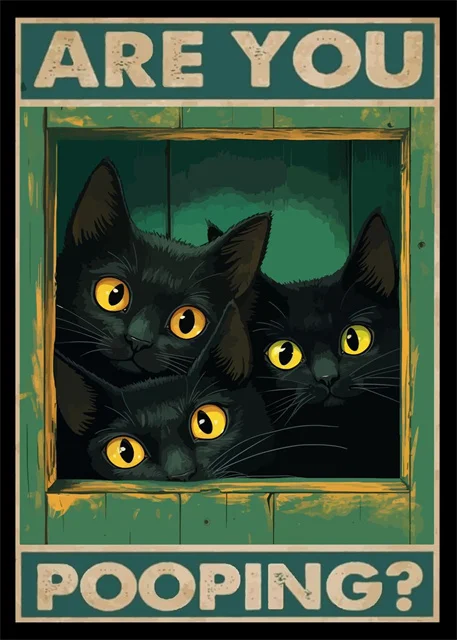 Mona Lisa w łazience - zabawny plakat mem Zielony
