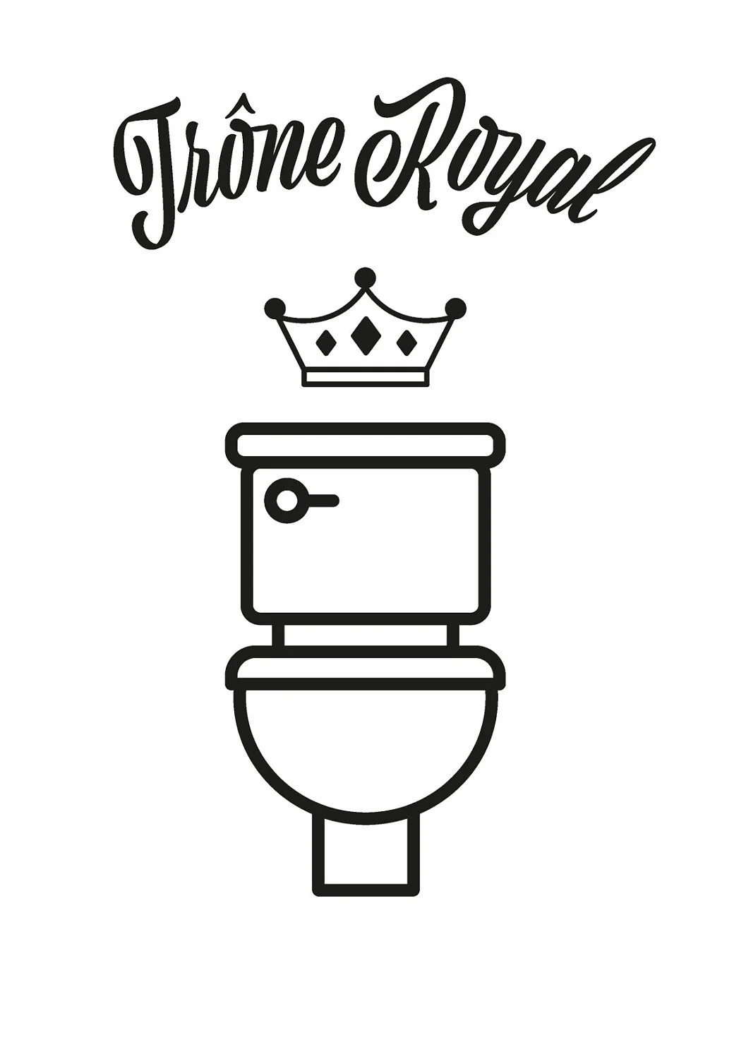 Plakat do toalety zabawny napis WC Wzór 4