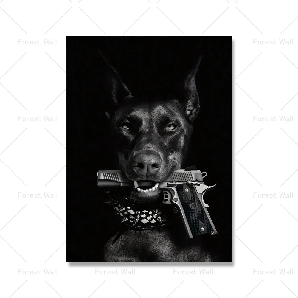 Plakat Doberman hypebeast - czarno-biały Wzór 8
