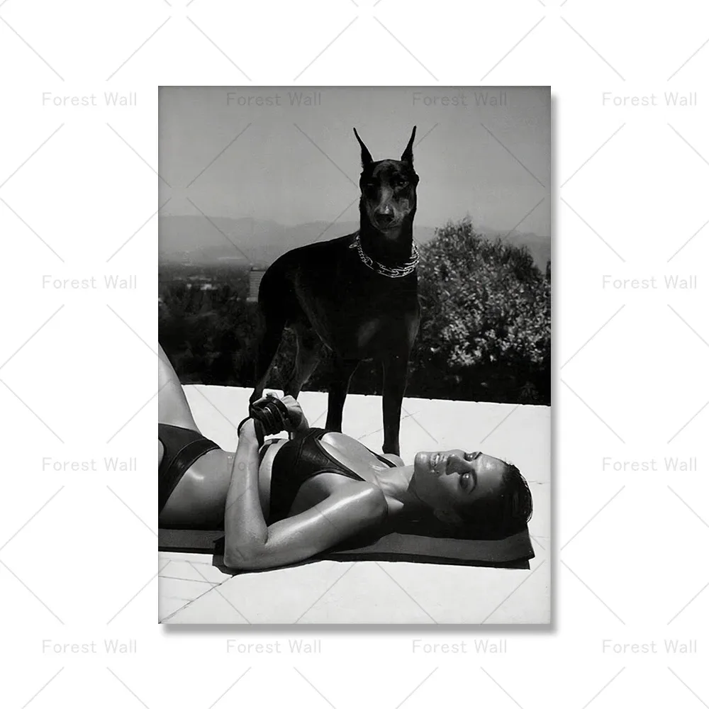 Doberman - nowoczesny plakat hypebeast Niebieski