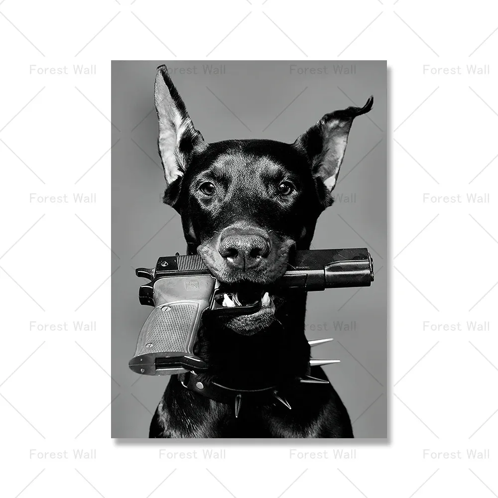 Doberman - nowoczesny plakat hypebeast Pomarańczowy