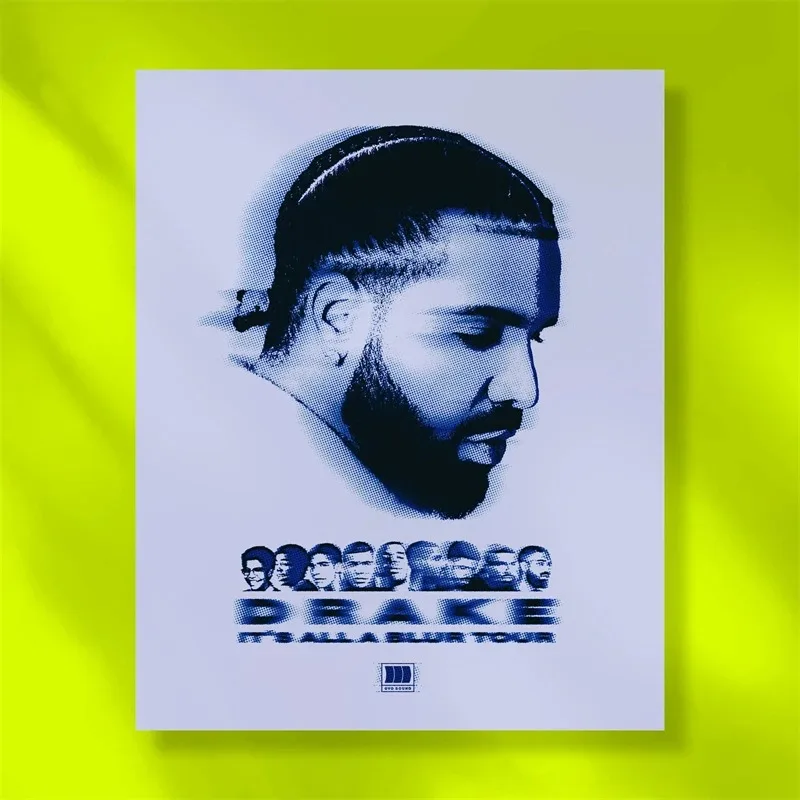 Plakat Drake All the Dogs - czarno-biała grafika muzyczna Wzór 6