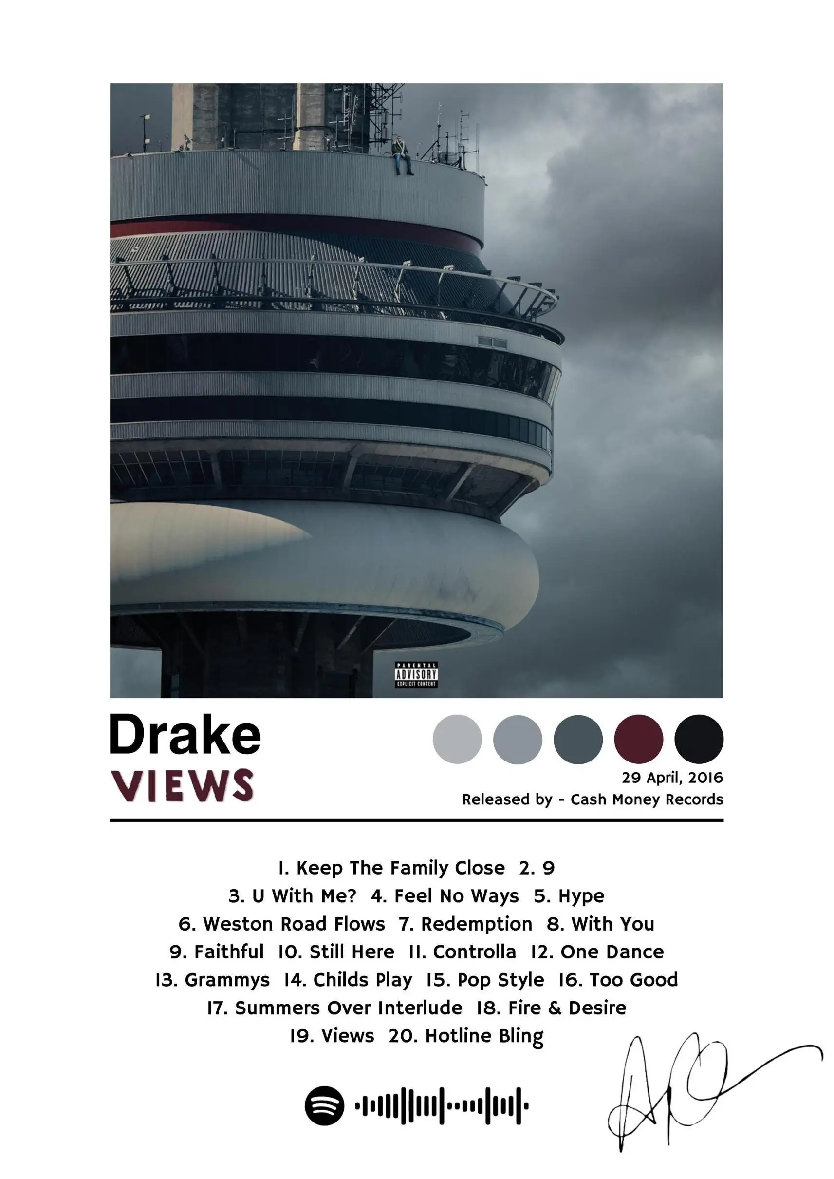 Plakat Drake okładka albumu rap Wzór 12