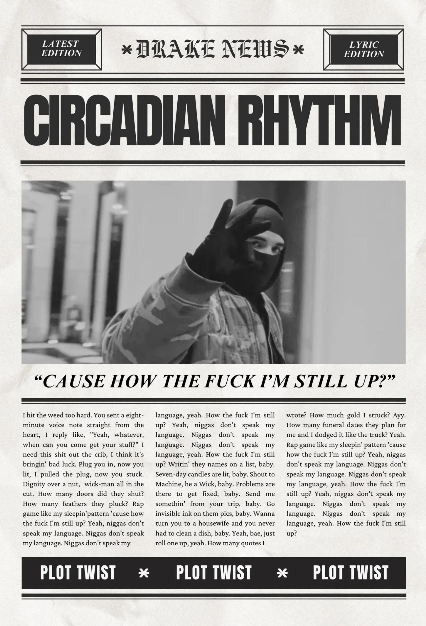 Plakat Drake okładka albumu rap Wzór 9