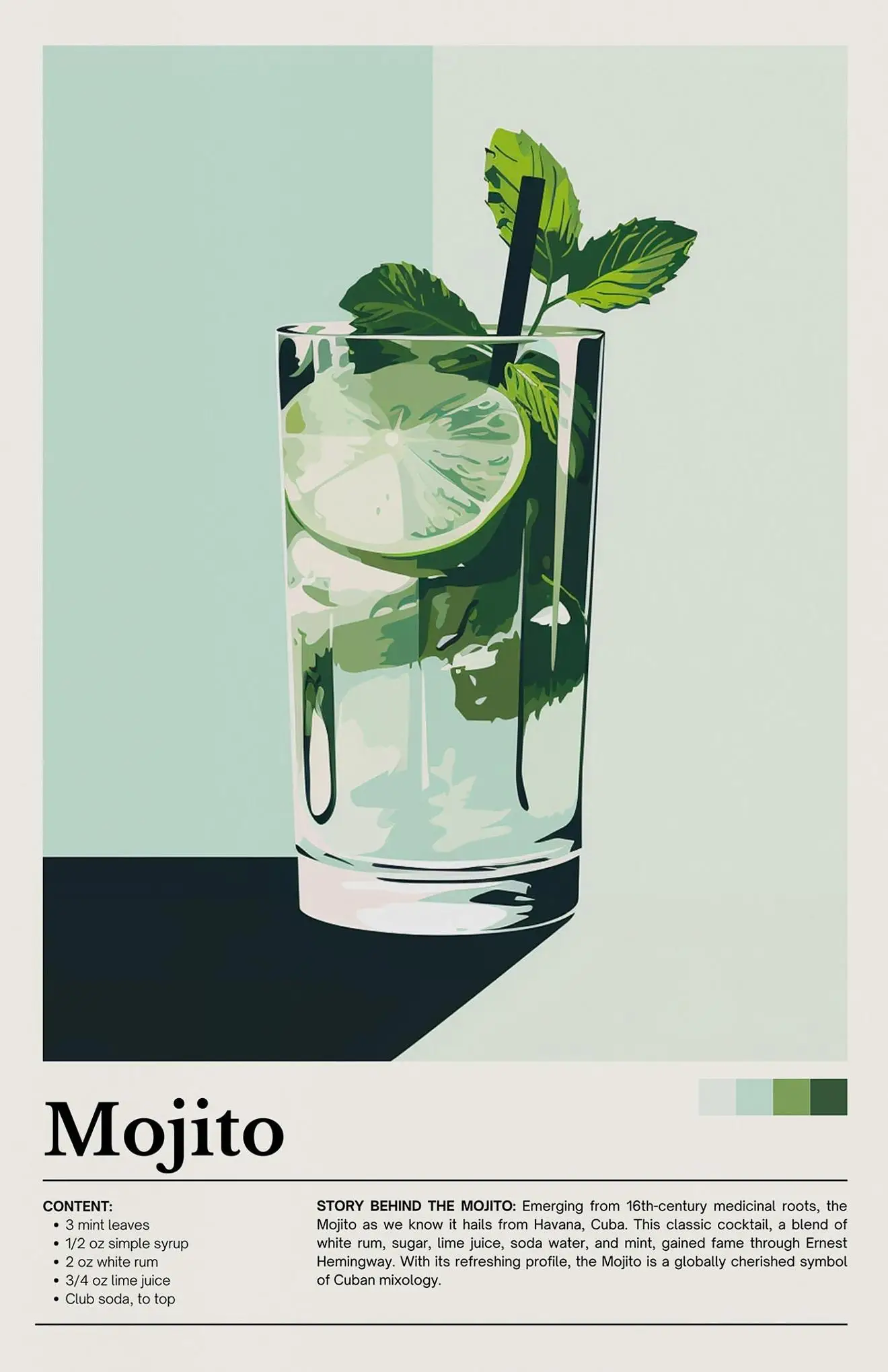 Plakat z drinkami retro - minimalistyczna grafika koktajli Fioletowy