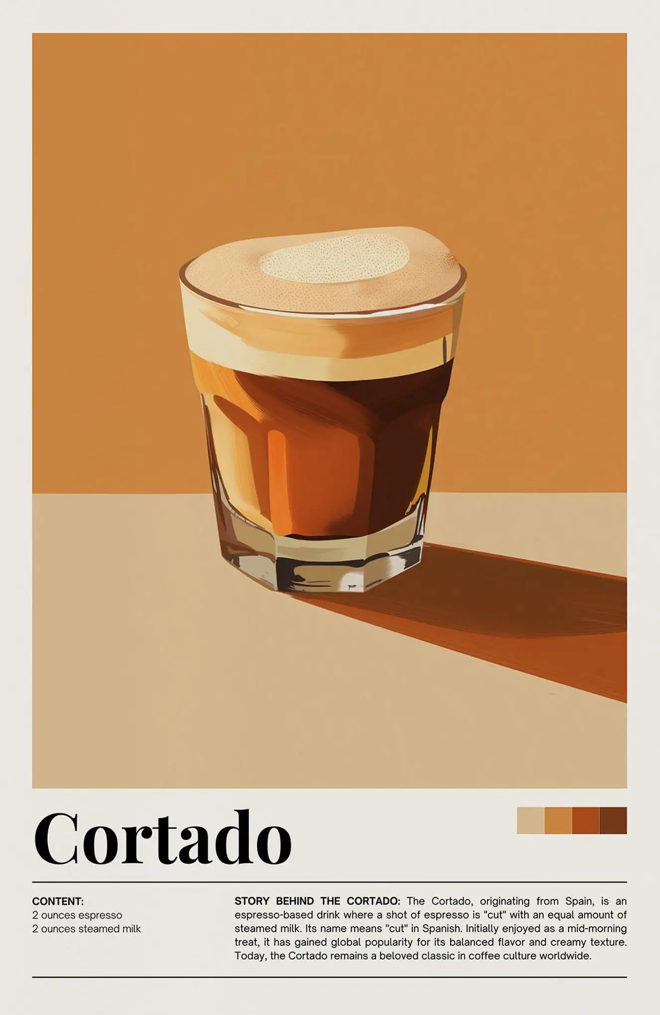 Plakat z drinkami retro - minimalistyczna grafika koktajli Królewski niebieski