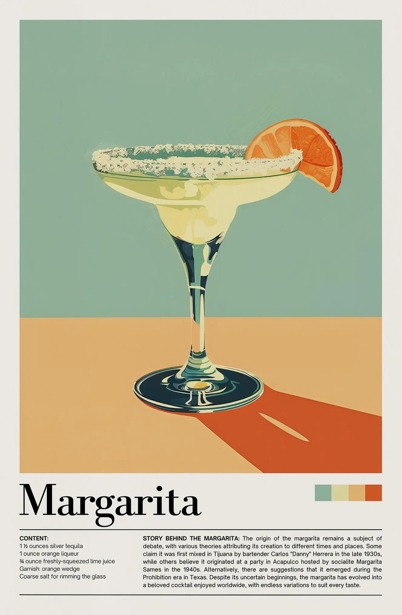 Plakat z drinkami retro - minimalistyczna grafika koktajli Złoto