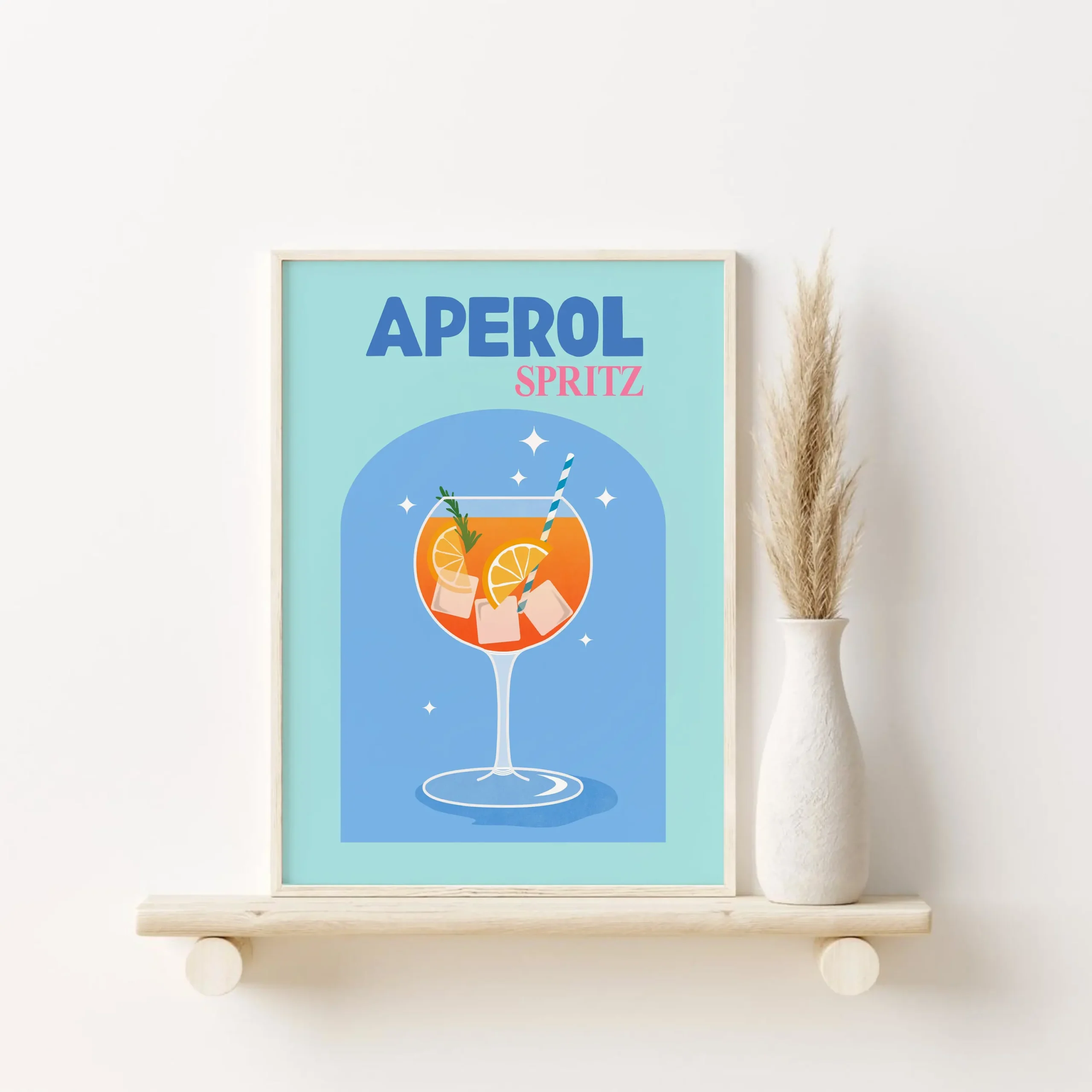 Plakat z drinkami wino koktajl piwo do kuchni Armijna zieleń