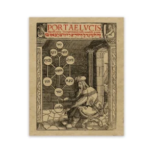 Plakat vintage drzewo życia - kabała i alchemia Jasny