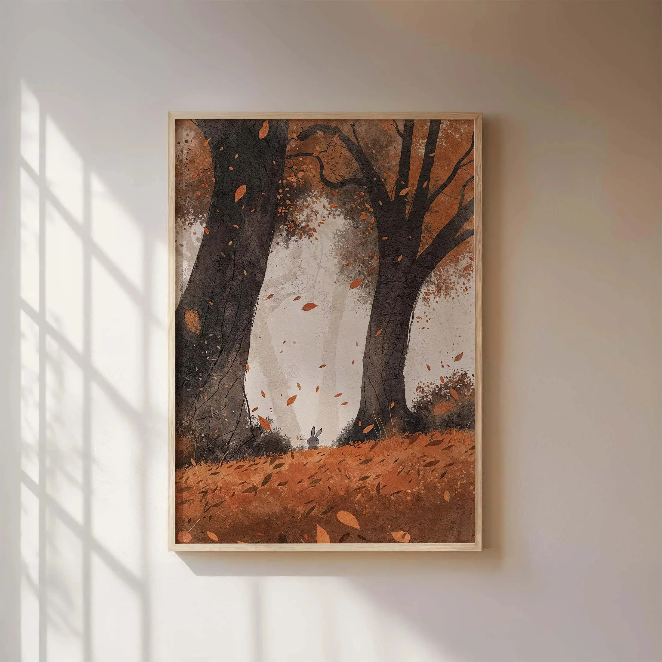 Plakat jesienna dynia - boho dekoracja w stylu farmhouse Jasnoszary
