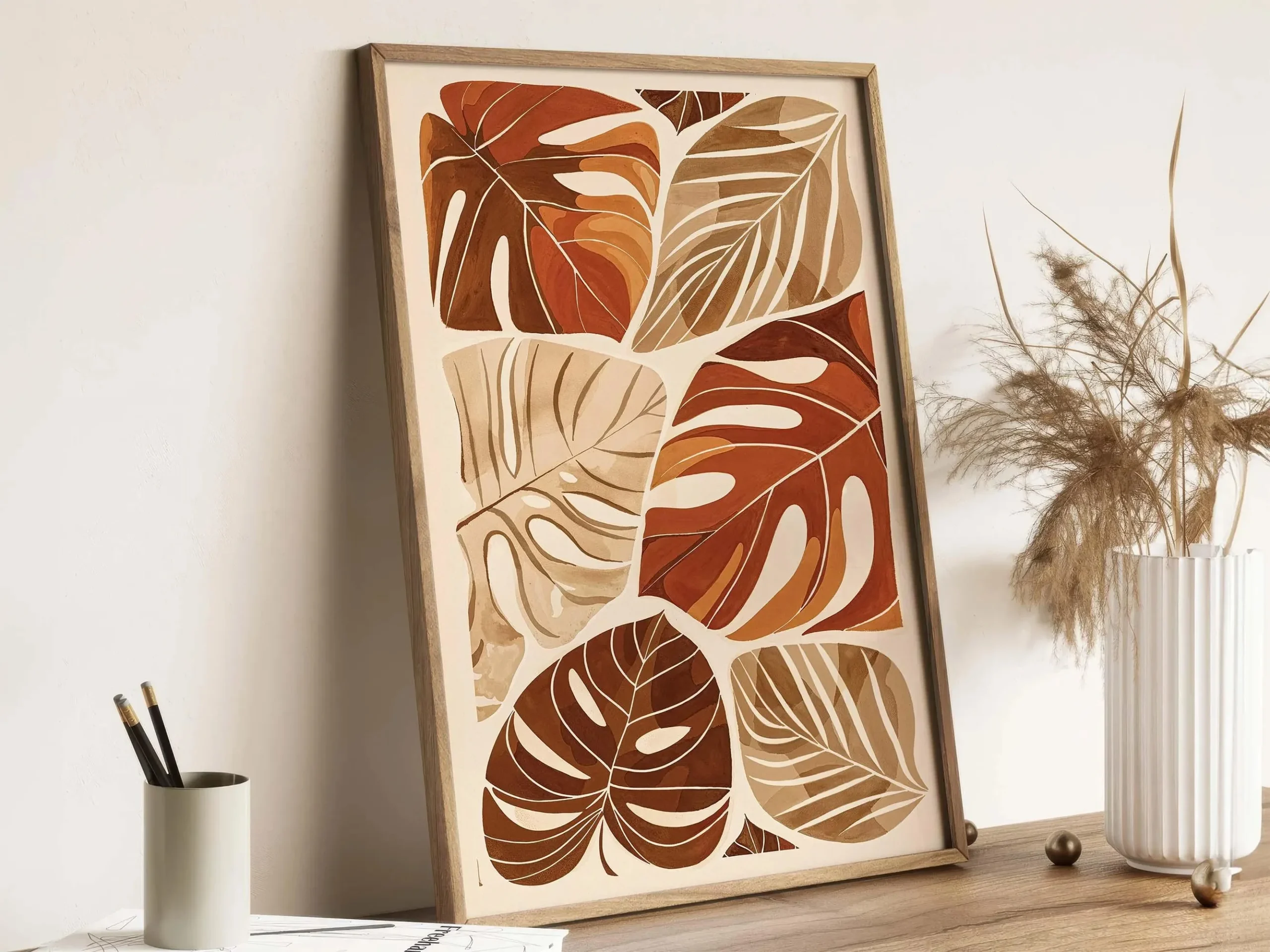 Plakat jesienna dynia - boho dekoracja w stylu farmhouse Niebieski