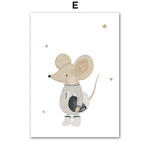 Plakat dla dzieci - kosmiczny miś i panda Wzór 1