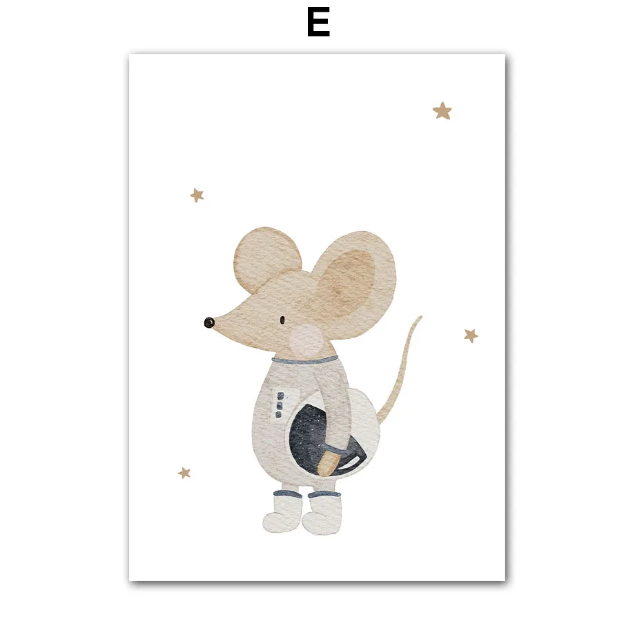 Plakat dla dzieci - kosmiczny miś i panda Wzór 1