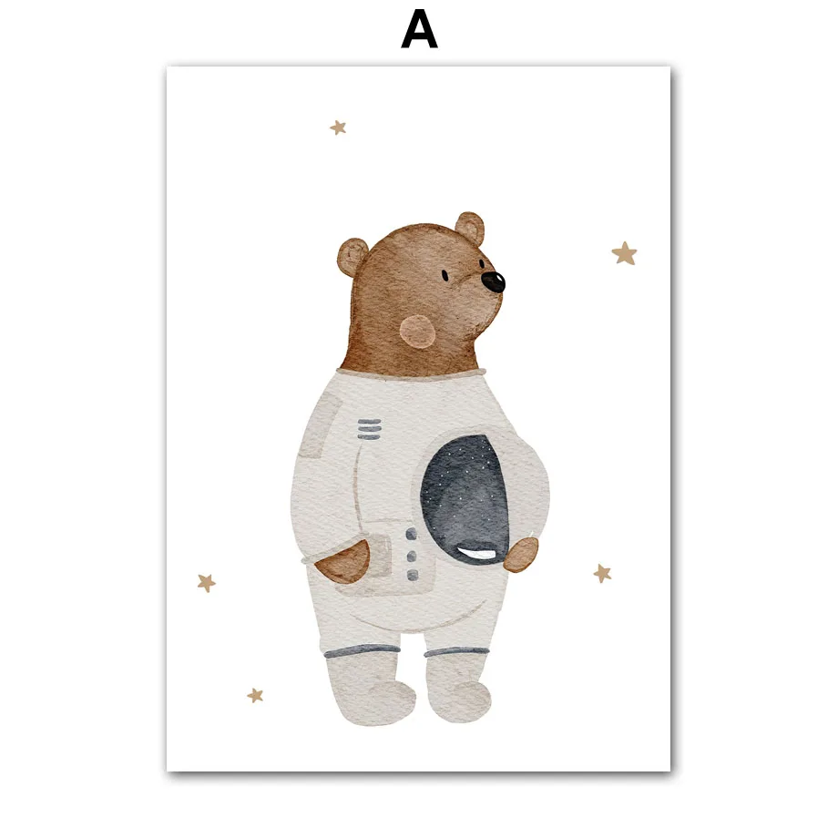 Plakat dla dzieci - kosmiczny miś i panda Wzór 5