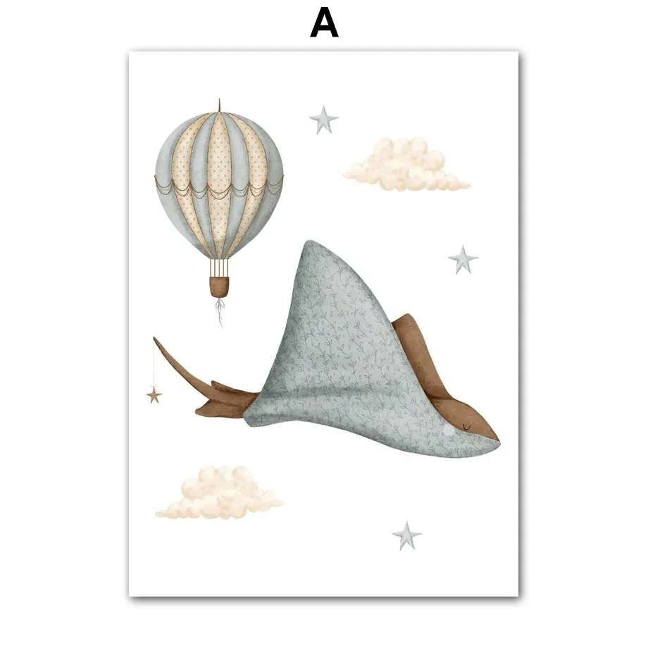 Plakat dla dzieci wieloryb i zamek Wzór 2