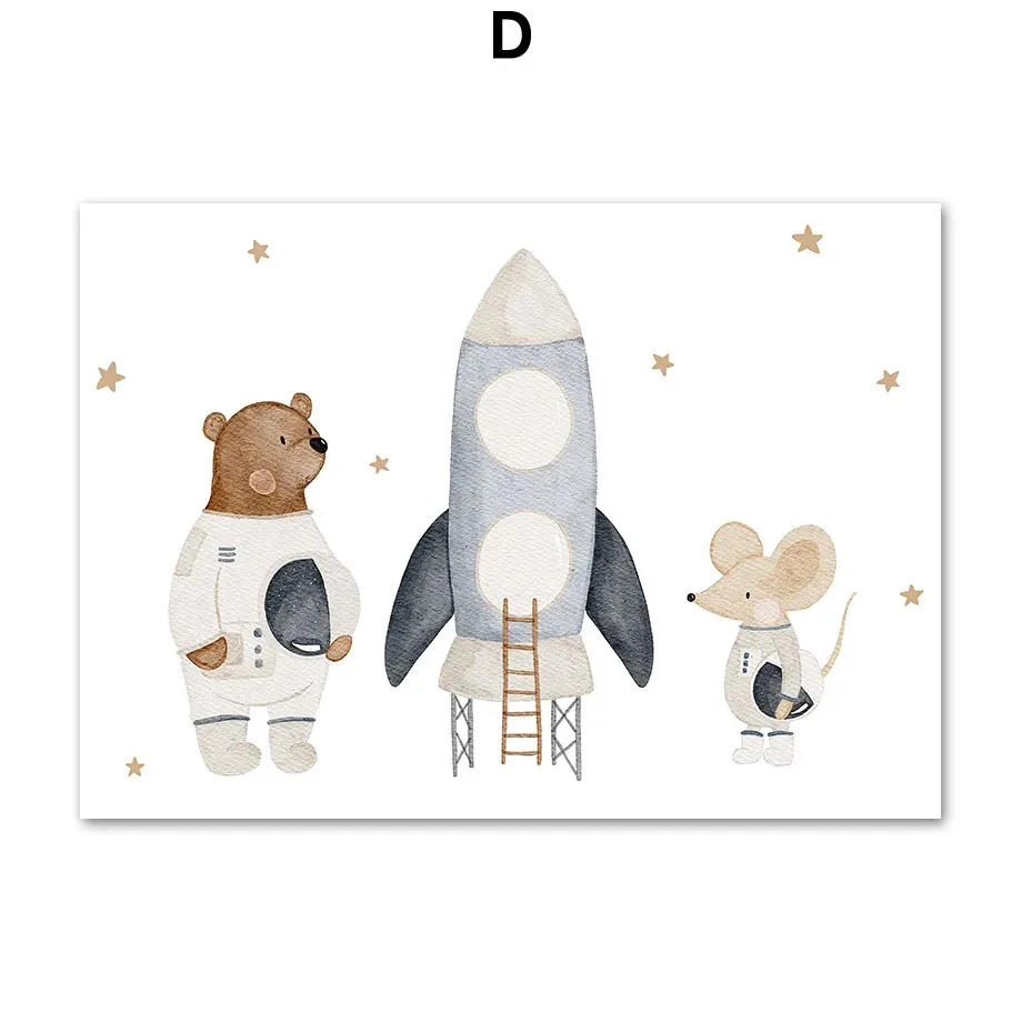 Plakat dla dziecka - kosmos i astronauci Wzór 5
