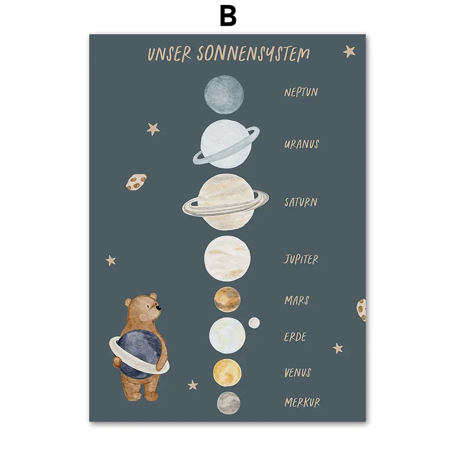 Plakat dla dziecka - kosmos i astronauci Wzór 7