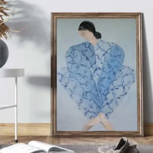 Dziewczyna z linii - retro plakat klasyczny Jasnożółty