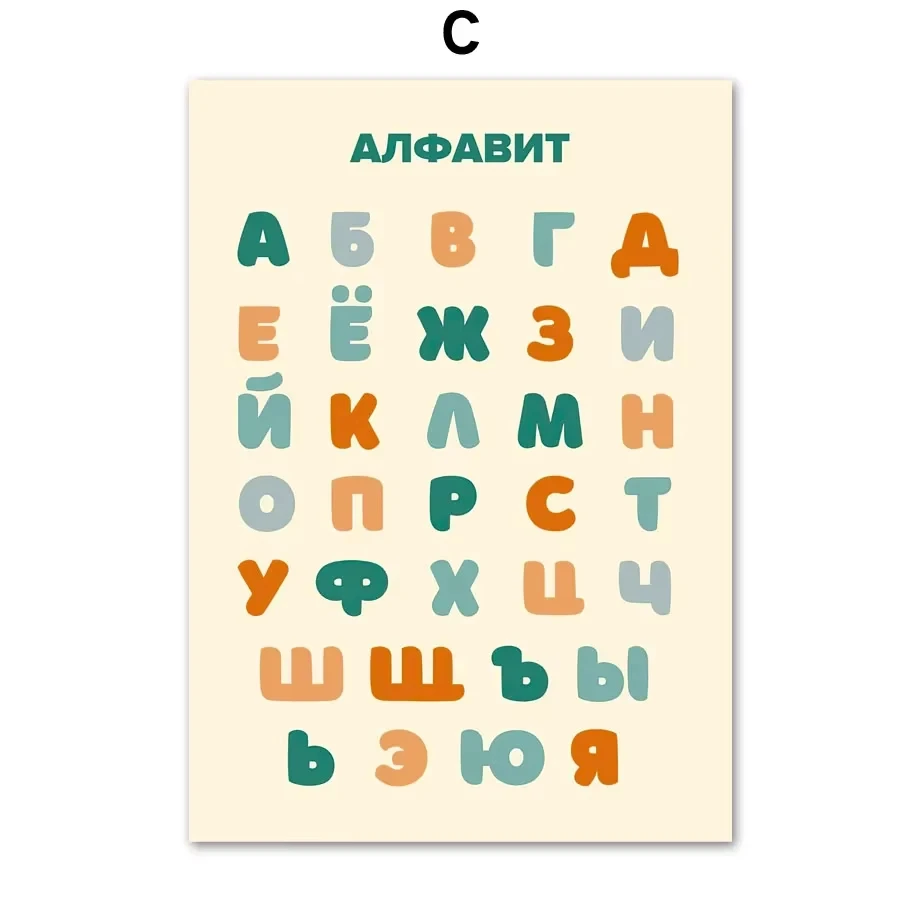 Plakat edukacyjny dla dzieci - alfabet i liczby Wzór 4