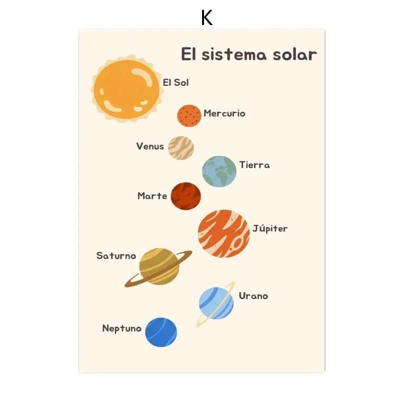 Plakat edukacyjny - kształty, kolory, liczby i alfabet Srebrny