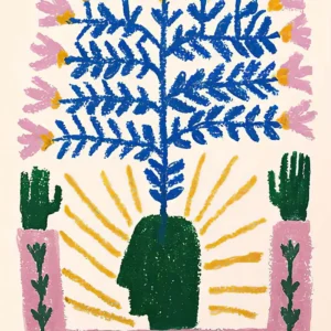 Starożytny Egipt - boho plakat z tygrysem i leopardem Szary