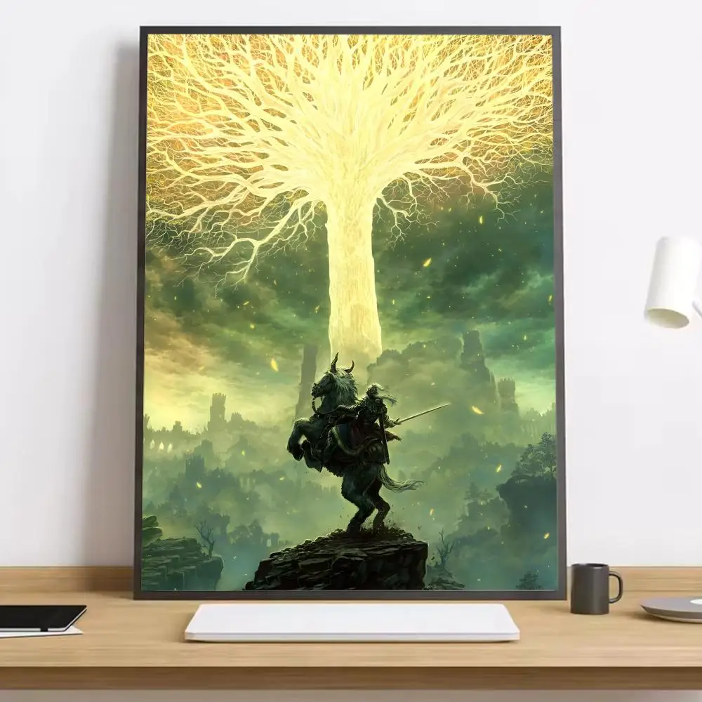 Plakat Elden Ring - gra na płótnie Czarny4