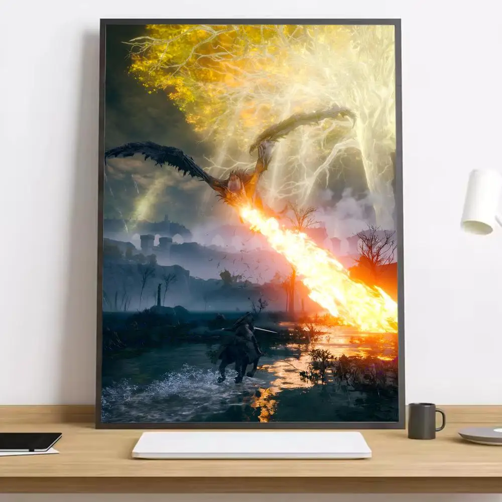 Plakat Elden Ring - gra na płótnie Czarny6