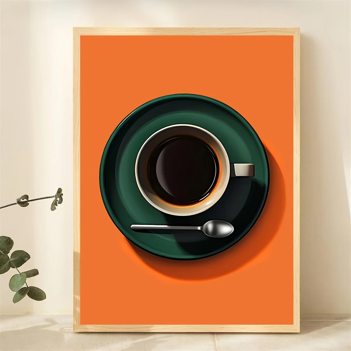 Plakat z filiżanką espresso w stylu Bauhaus Szary