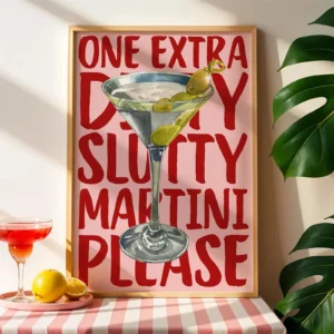 Plakat Espresso Martini retro do baru domowego Jezioro błękitne