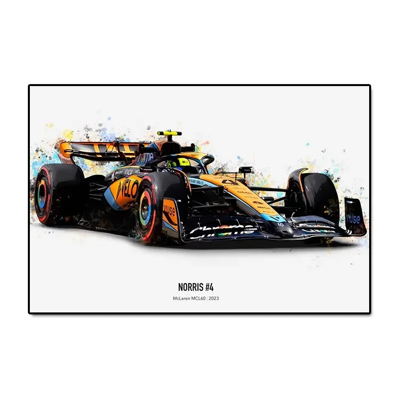 Bolidy F1 - plakat wyścigowy w akwareli Wzór 1
