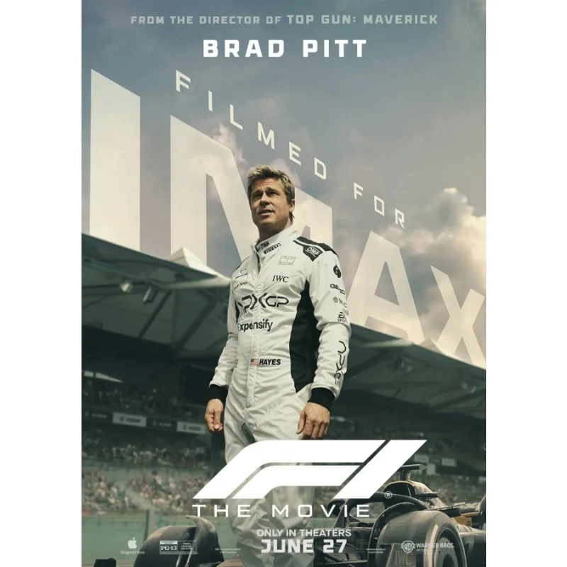 Plakat F1 z Bradem Pittem Biały