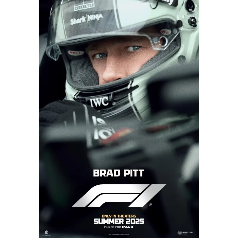 Plakat F1 z Bradem Pittem Jasnoszary
