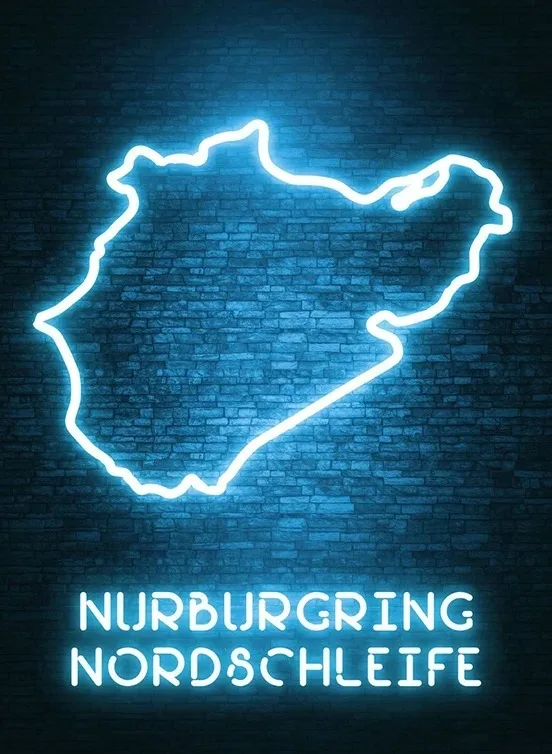 Plakat F1 neon - tor wyscigowy Fioletowy