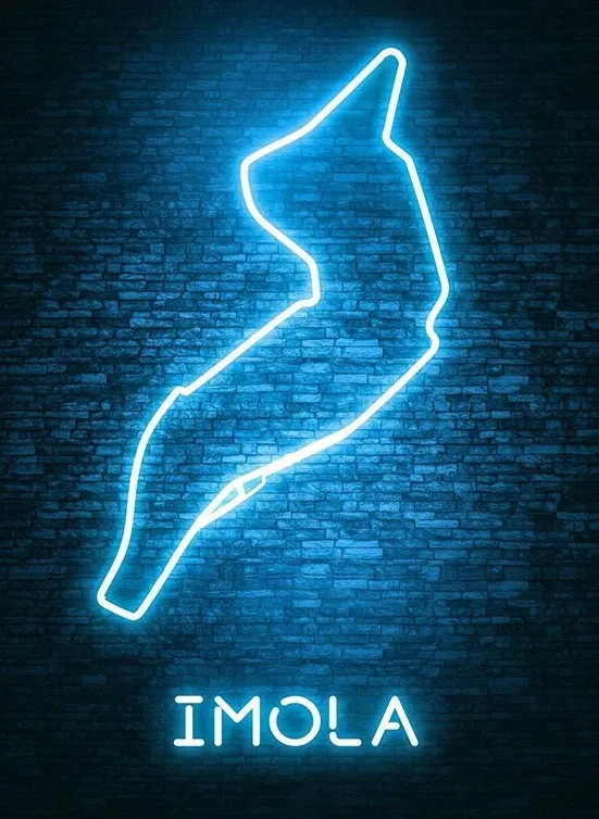 Plakat F1 neon - tor wyscigowy Jasnoszary